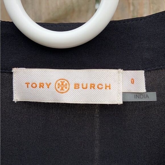 EUC Tory Burch Beaded 100% Silk Peplum Mezair Tunic Top Size XS - Picture 4 of 10